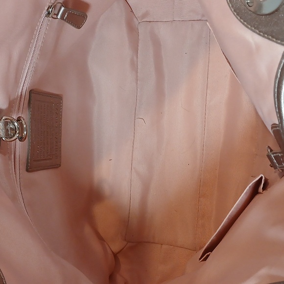 Coach Seashell Shoulder Natural Canvas Tote W/Wristlet - Picture 8 of 14